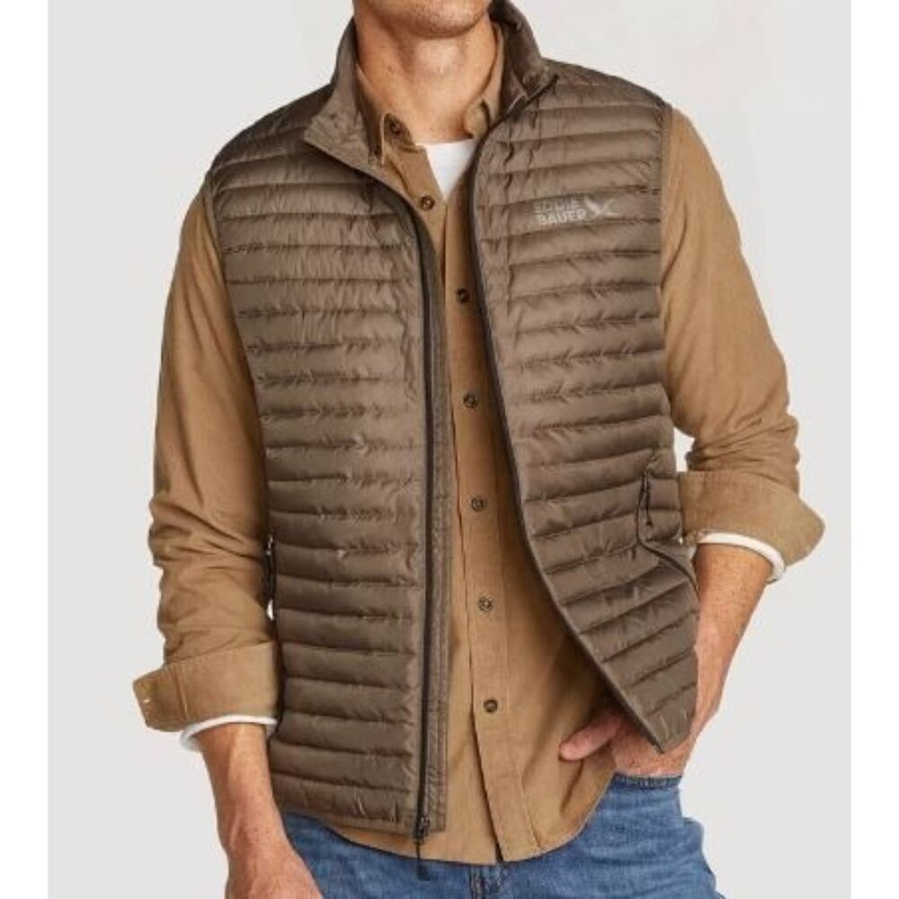 Eddie Bauer Microlight Down Vest Men Size Small NWT Full Zip Up Ultralight